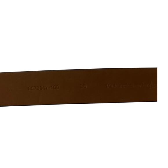Neiman Marcus Black Leather Belt silver tone buckle Size 36